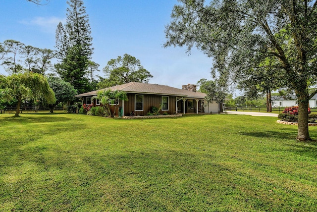 view of yard featuring a garage