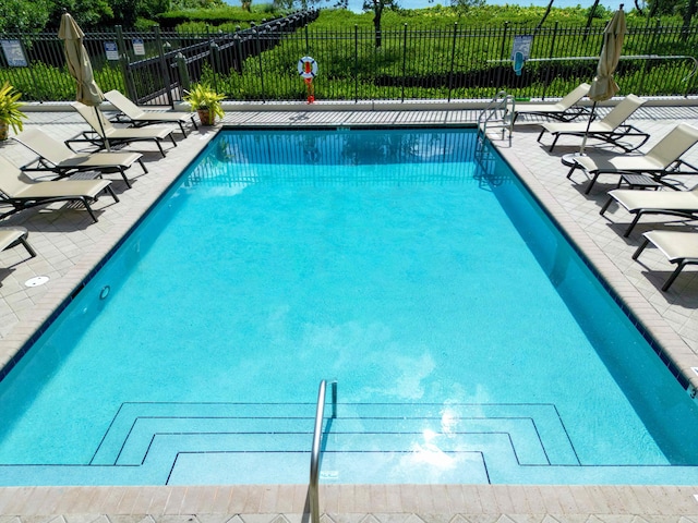 view of pool featuring a patio