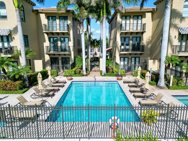 view of pool with a patio area