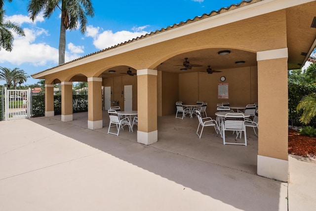 view of patio / terrace with ceiling fan