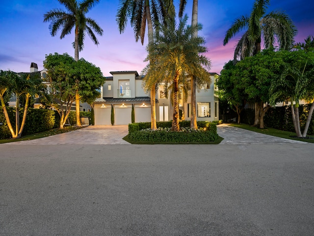 view of front of house with a garage