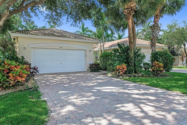 view of front of house with a garage