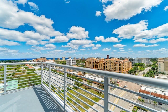 balcony featuring a view of city