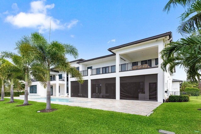 rec room with a water view, ceiling fan, and pool table