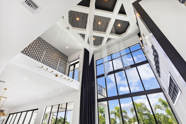 room details with coffered ceiling