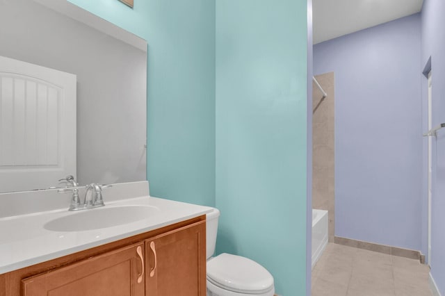 2609 SW Gallery Cir, Palm City, FL 34990 - full bathroom with toilet, vanity, bathtub / shower combination, and tile patterned flooring