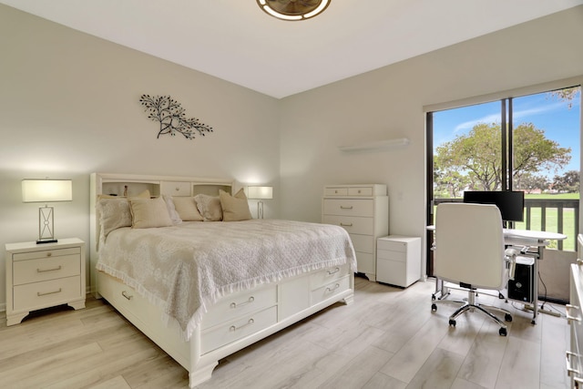 bedroom featuring light wood-type flooring