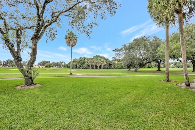 view of home's community with a lawn