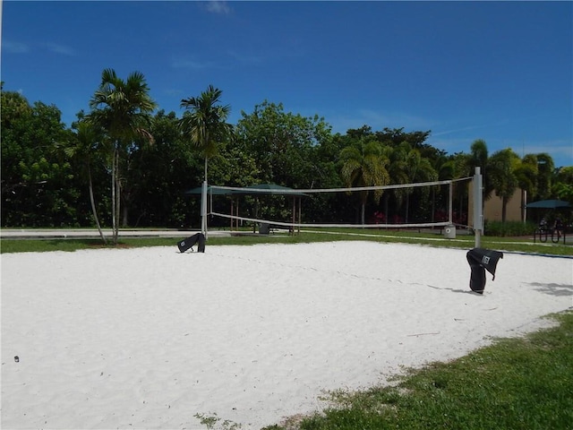 view of home's community with volleyball court