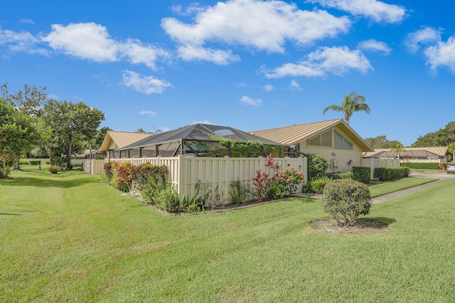 view of property exterior featuring a yard