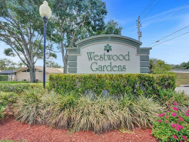 view of community sign