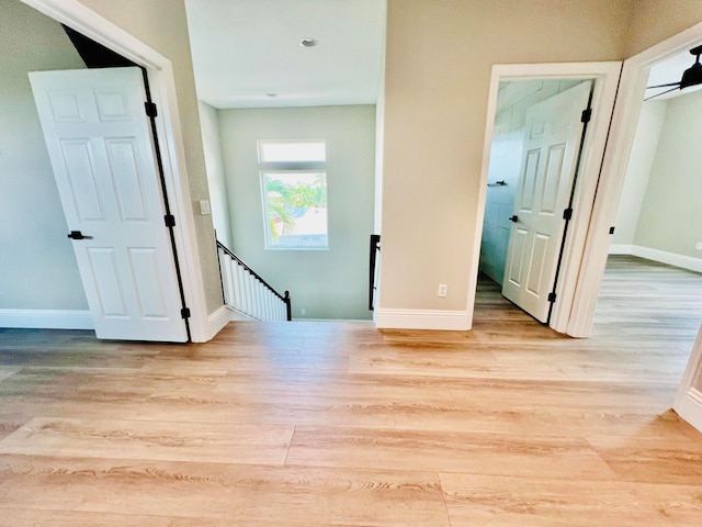 hall featuring light hardwood / wood-style floors