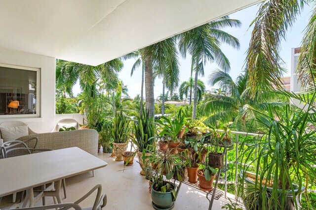 view of patio with a balcony