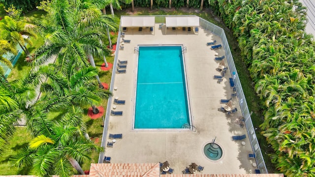 view of pool featuring a patio