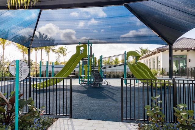 community playground with fence