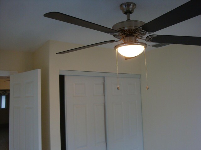 interior details with ceiling fan