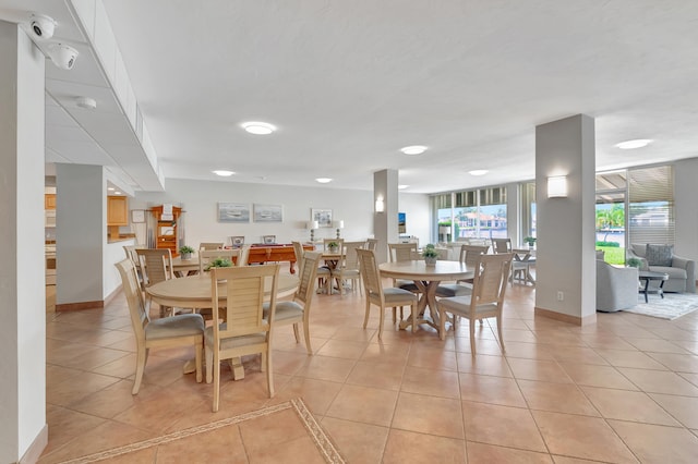 view of tiled dining area