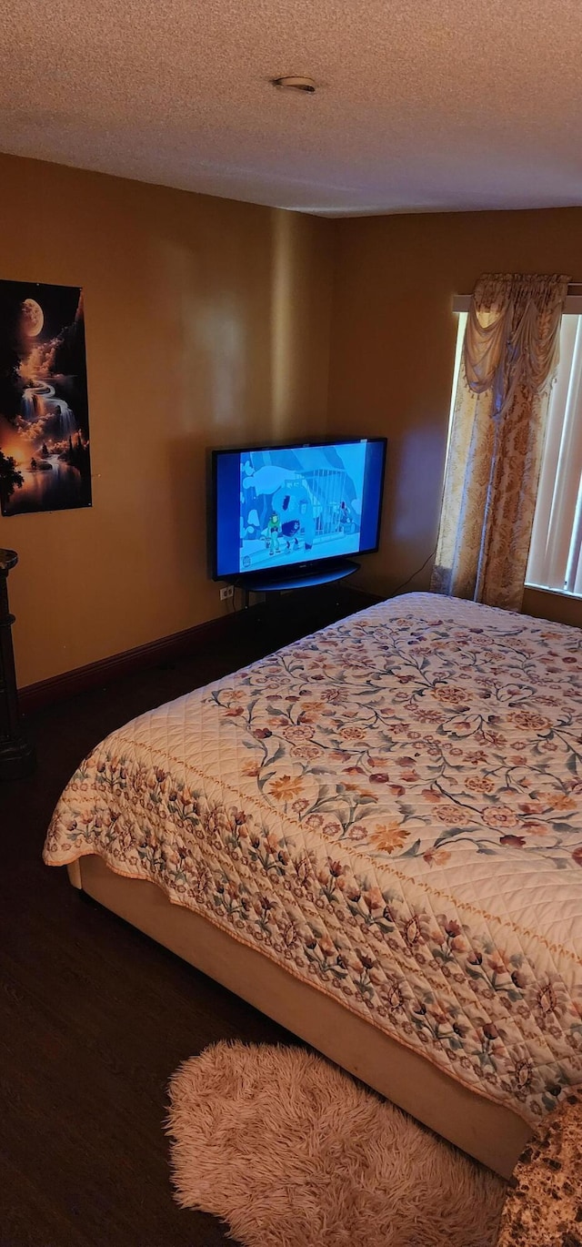 bedroom with a textured ceiling