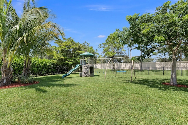 view of yard featuring a playground