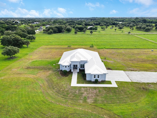 drone / aerial view with a rural view