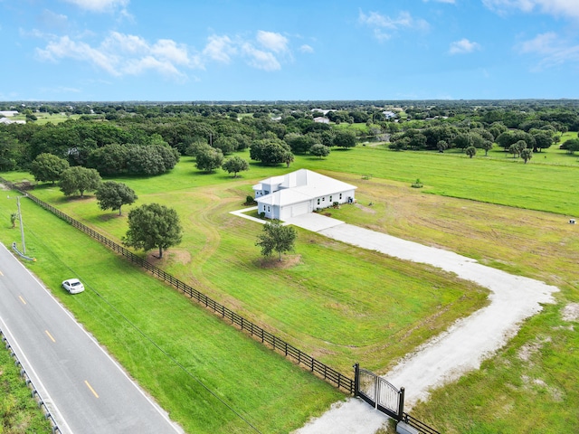 aerial view with a rural view