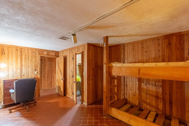 interior space with wood walls