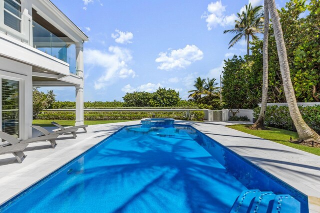 view of pool with a patio area