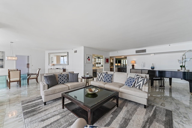 100 Lakeshore Dr Unit 457, North Palm Beach, FL 33408 - living area featuring light marble finish floors