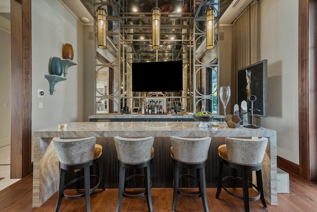 bar featuring wood-type flooring