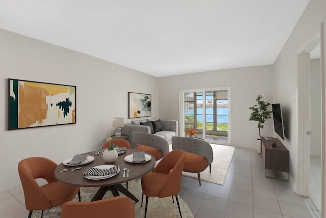 dining room featuring light tile patterned floors