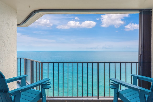 balcony with a water view