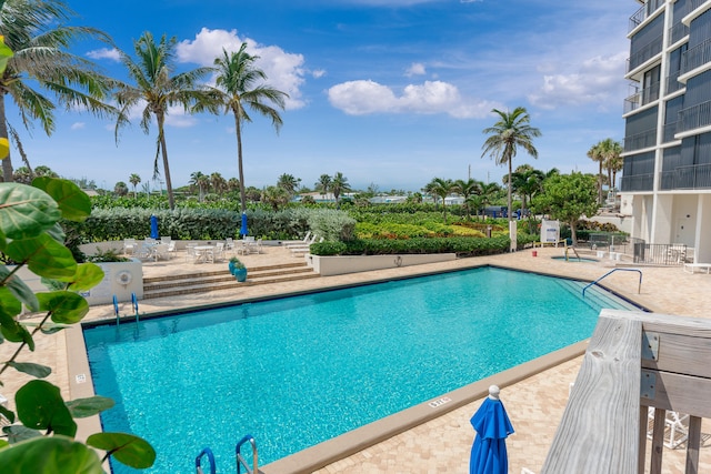 view of pool with a patio area