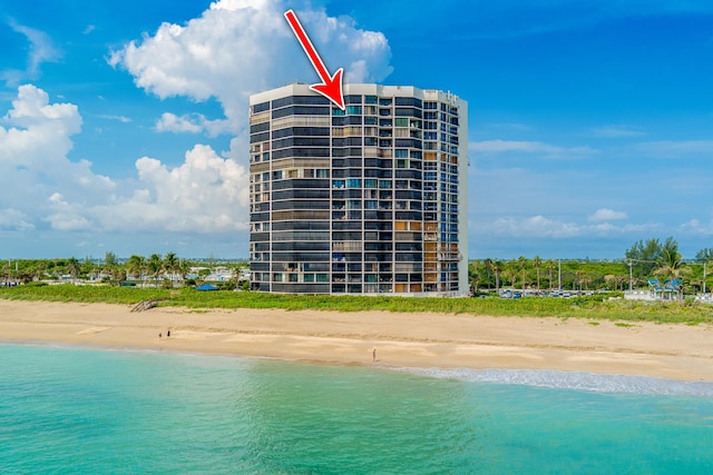 property view of water with a view of the beach