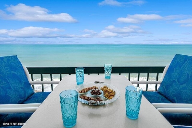 balcony with a water view