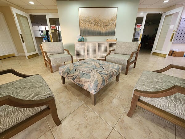 view of tiled living room