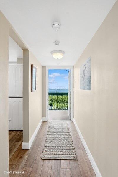 hallway featuring light hardwood / wood-style floors