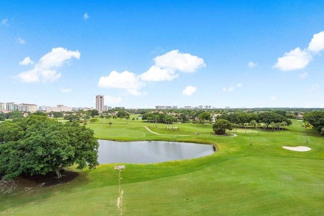 view of property's community with a water view