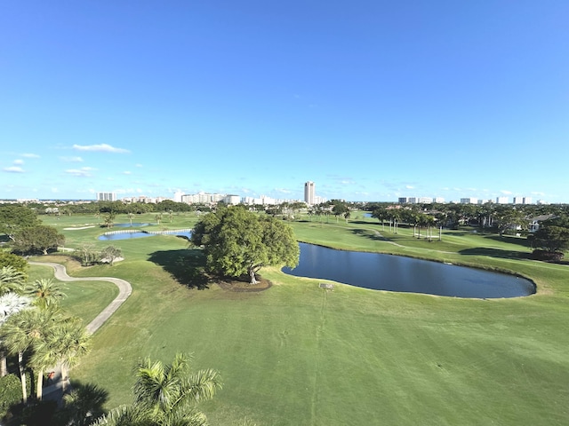 surrounding community featuring a water view