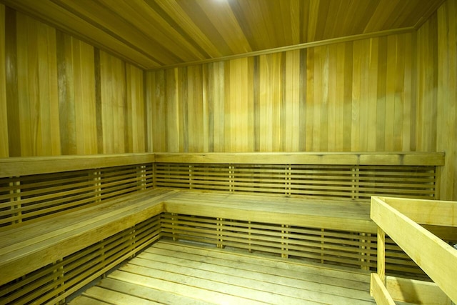 view of sauna