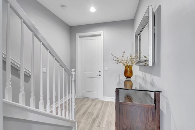 entryway featuring light wood-type flooring