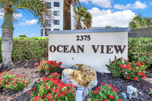 view of community sign