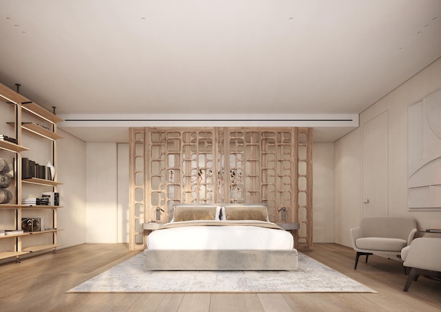 bedroom featuring light hardwood / wood-style flooring