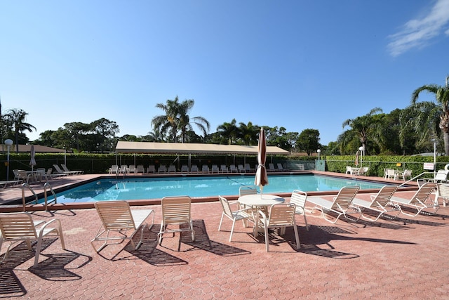 view of pool with a patio area