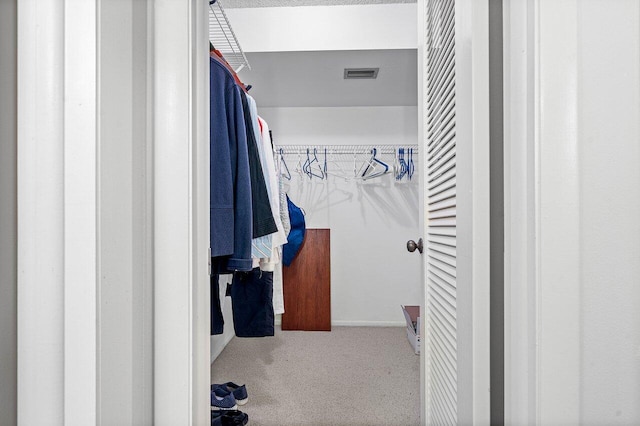 spacious closet featuring carpet