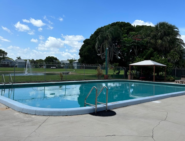 view of pool with a gazebo