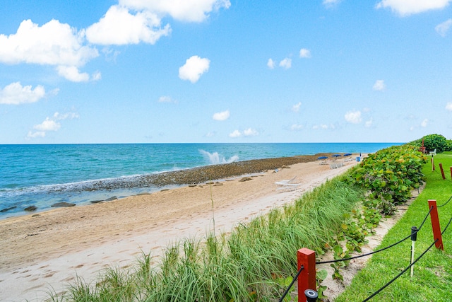 water view featuring a beach view