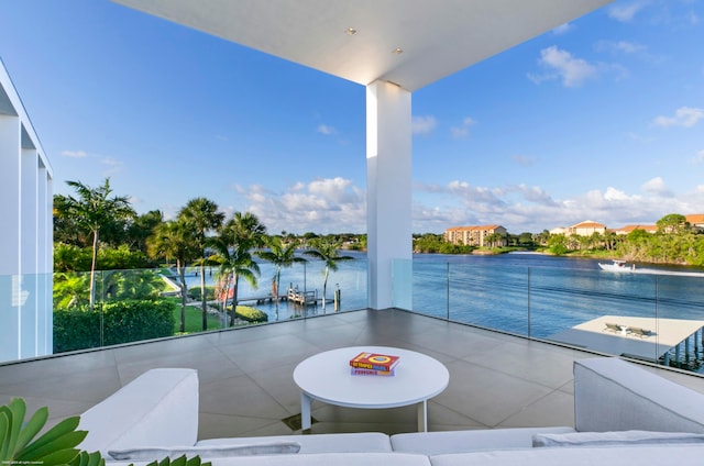 balcony with a water view