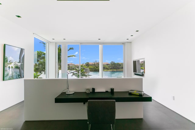 office area featuring built in desk