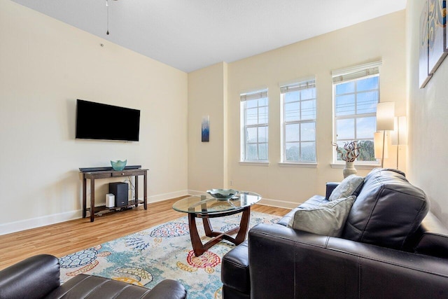 living room featuring light hardwood / wood-style flooring