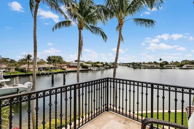 balcony with a water view